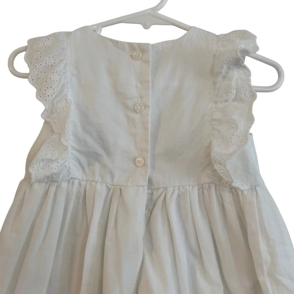 Baby B'gosh White Eyelet Embroidered Dress‎ 18M 100% Cotton Baptism